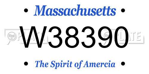 W38390 Massachusetts License Plate