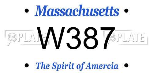 W387 Massachusetts License Plate