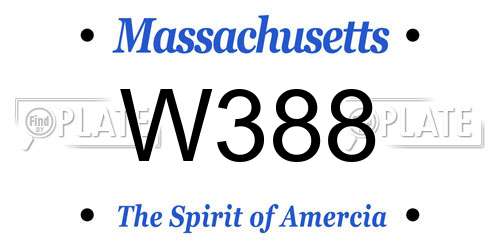 W388 Massachusetts License Plate