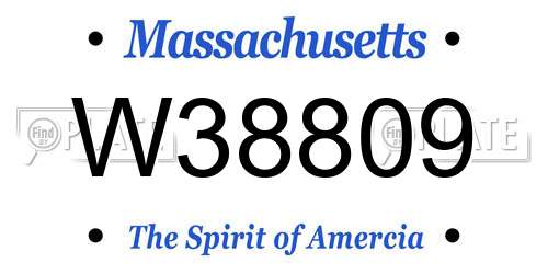 W38809 Massachusetts License Plate