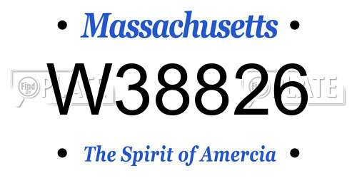 W38826 Massachusetts License Plate