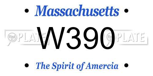 W390 Massachusetts License Plate