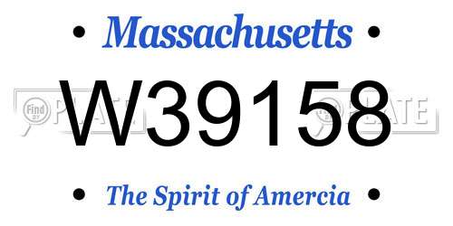 W39158 Massachusetts License Plate