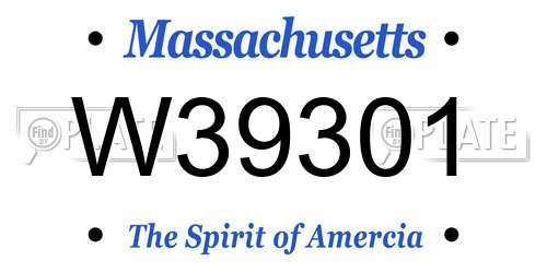 W39301 Massachusetts License Plate