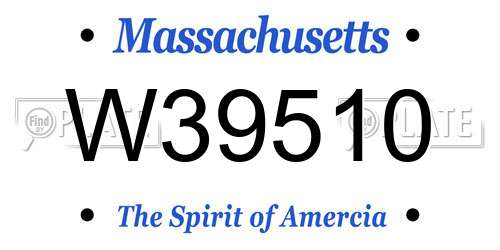 W39510 Massachusetts License Plate