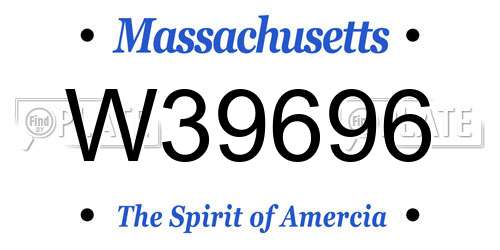 W39696 Massachusetts License Plate