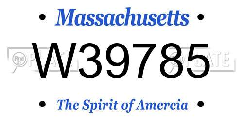 W39785 Massachusetts License Plate