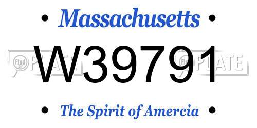 W39791 Massachusetts License Plate