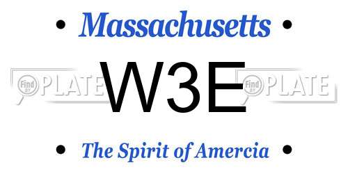 W3E Massachusetts License Plate