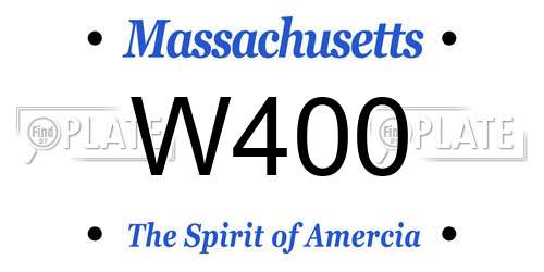W400 Massachusetts License Plate
