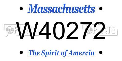 W40272 Massachusetts License Plate