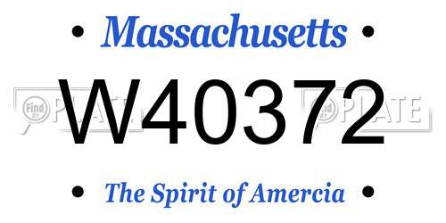 W40372 Massachusetts License Plate