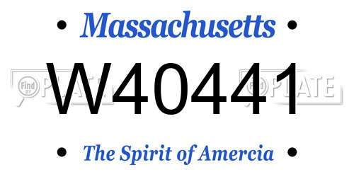 W40441 Massachusetts License Plate