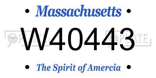 W40443 Massachusetts License Plate