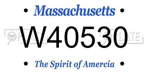 W40530 Massachusetts License Plate