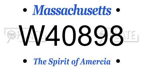 W40898 Massachusetts License Plate