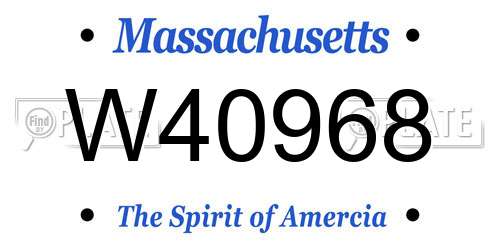 W40968 Massachusetts License Plate