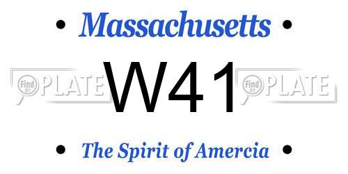 W41 Massachusetts License Plate