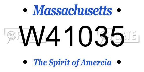 W41035 Massachusetts License Plate