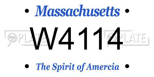 W4114 Massachusetts License Plate