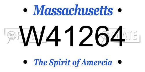 W41264 Massachusetts License Plate