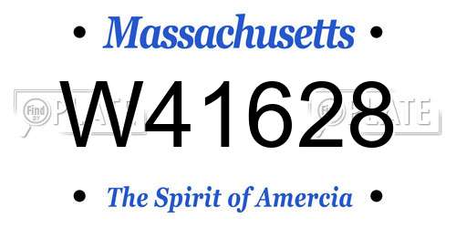 W41628 Massachusetts License Plate