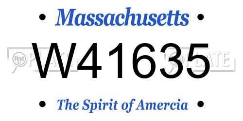 W41635 Massachusetts License Plate