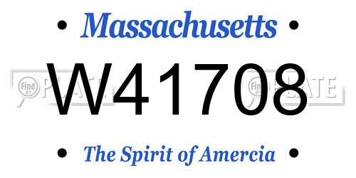 W41708 Massachusetts License Plate