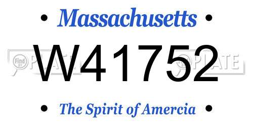 W41752 Massachusetts License Plate
