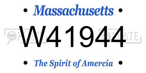 W41944 Massachusetts License Plate