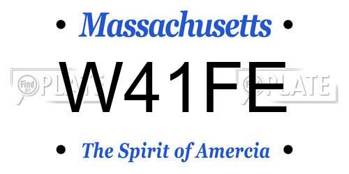 W41FE Massachusetts License Plate