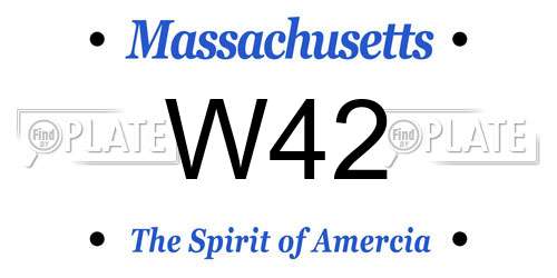 W42 Massachusetts License Plate