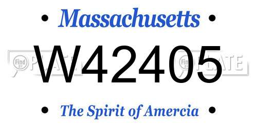 W42405 Massachusetts License Plate