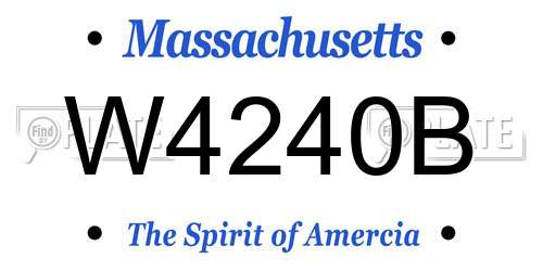 W4240B Massachusetts License Plate
