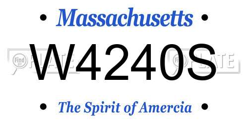 W4240S Massachusetts License Plate