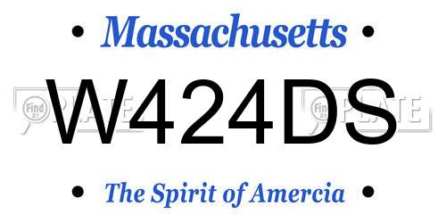 W424DS Massachusetts License Plate