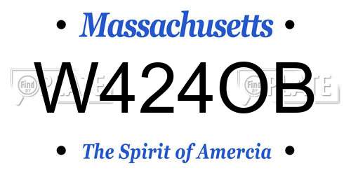 W424OB Massachusetts License Plate