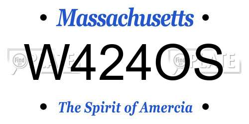 W424OS Massachusetts License Plate