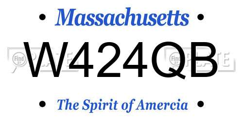 W424QB Massachusetts License Plate