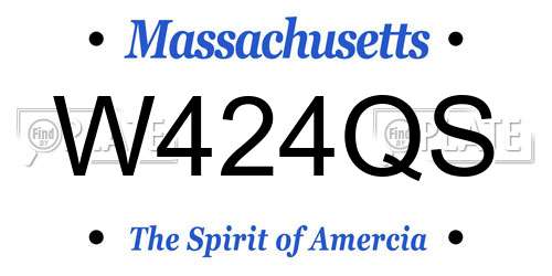 W424QS Massachusetts License Plate