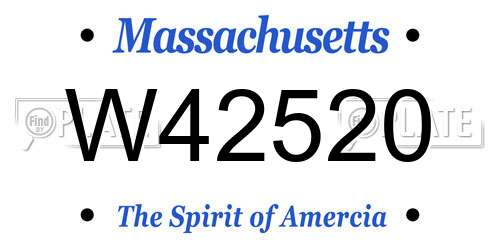 W42520 Massachusetts License Plate