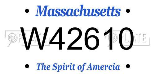 W42610 Massachusetts License Plate