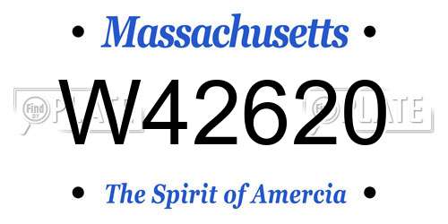 W42620 Massachusetts License Plate