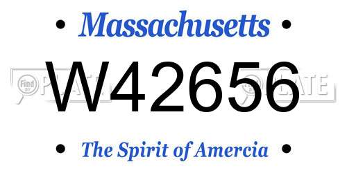 W42656 Massachusetts License Plate