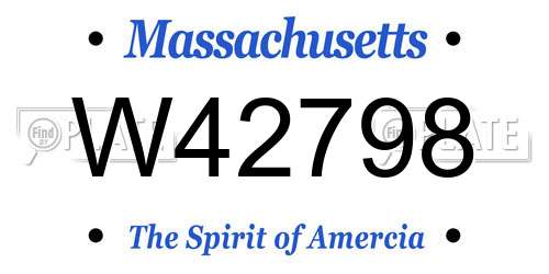 W42798 Massachusetts License Plate