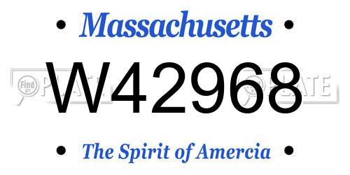 W42968 Massachusetts License Plate
