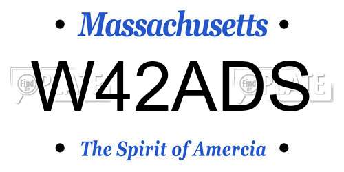 W42ADS Massachusetts License Plate