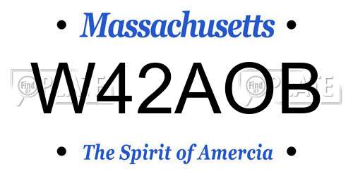 W42AOB Massachusetts License Plate