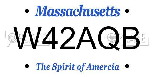 W42AQB Massachusetts License Plate