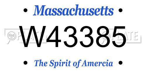 W43385 Massachusetts License Plate